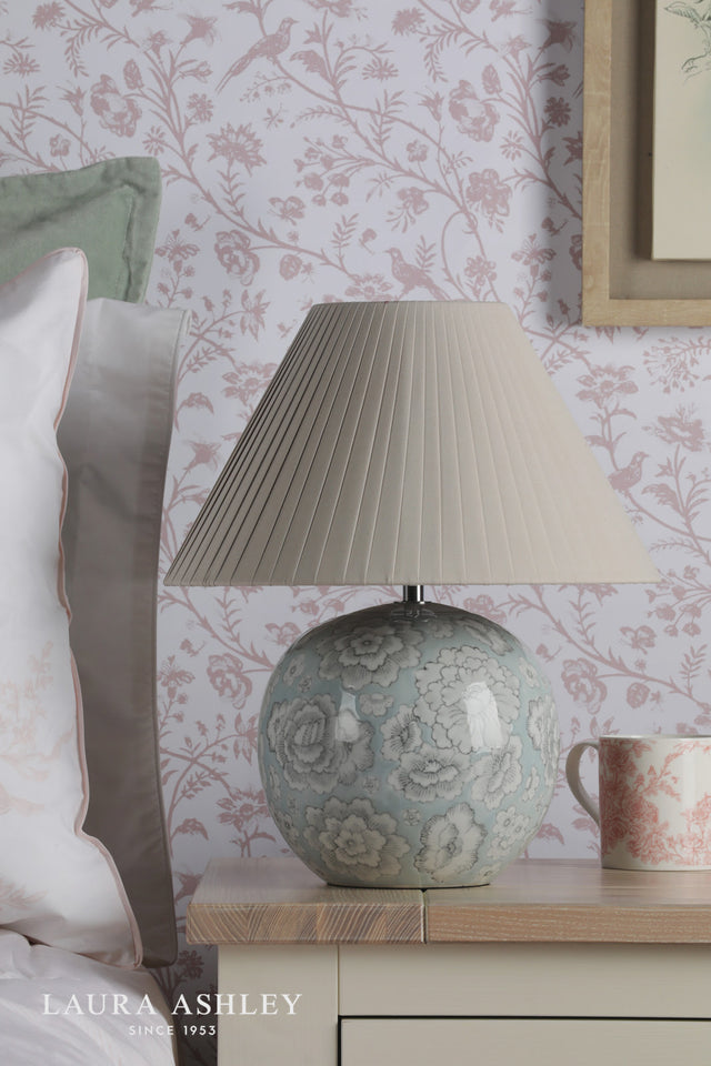 Laura Ashley Montford Table Lamp Blue Ceramic With Shade