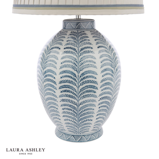 Laura Ashley Stannard Table Lamp Blue Ceramic With Shade