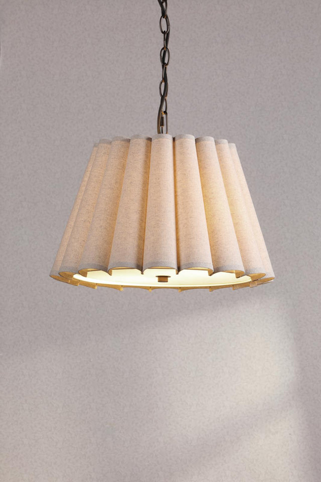 Laura Ashley Holwell 2 Light Pendant Antique Bronze With Shade