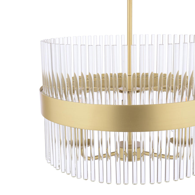 Laura Ashley Alexa 3 Light Pendant Glass and Matt Antique Brass