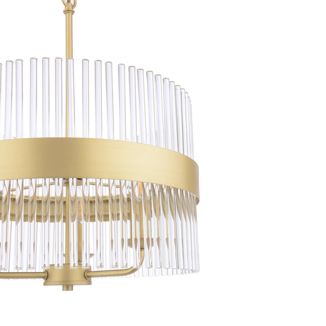 Laura Ashley Alexa 3 Light Pendant Glass and Matt Antique Brass