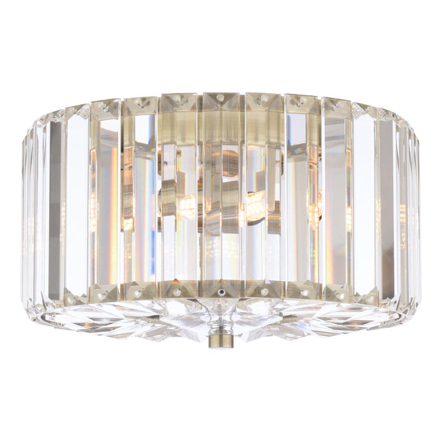 Laura Ashley Fernhurst Small 3 Light Flush Crystal and Antique Brass