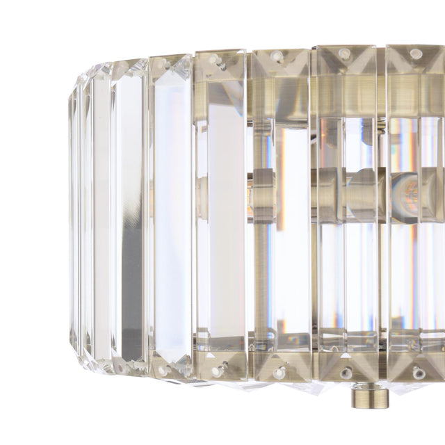 Laura Ashley Fernhurst Small 3 Light Flush Crystal and Antique Brass