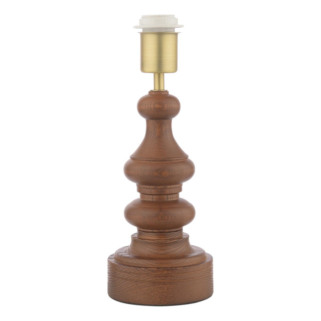 Laura Ashley Millbrook Table Lamp Dark Wood and Industrial Brass Base Only