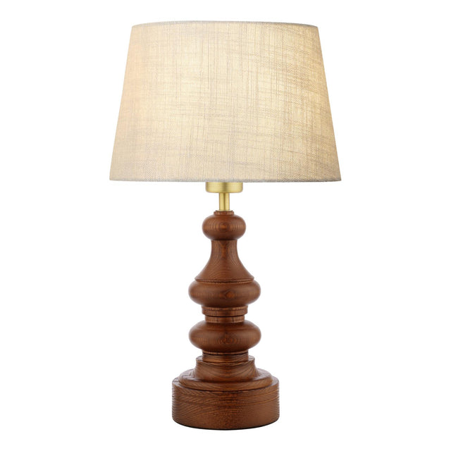 Laura Ashley Millbrook Table Lamp Dark Wood and Industrial Brass Base Only