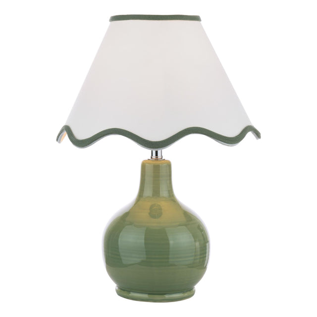 Laura Ashley Bramhope Table Lamp Green Ceramic With Shade