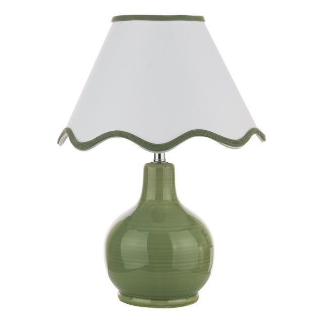 Laura Ashley Bramhope Table Lamp Green Ceramic With Shade