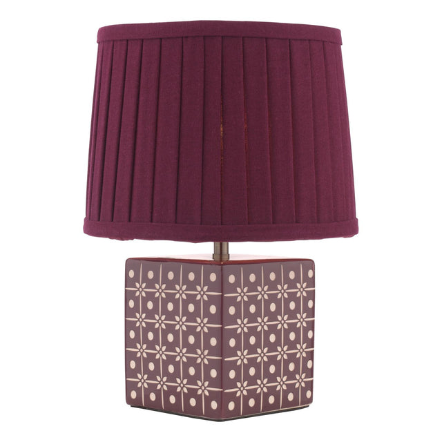 Laura Ashley Claudina Table Lamp Purple Ceramic and Antique Brass With Shade