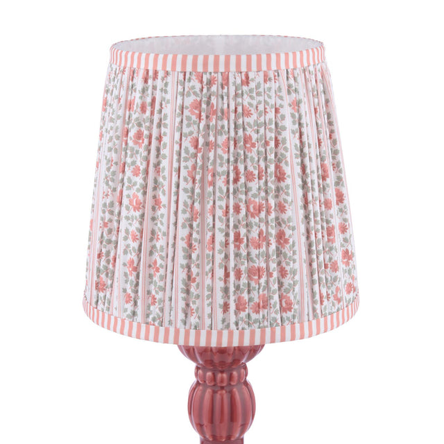 Laura Ashley Kelbrook Table Lamp Red Ceramic and Matt Antique Brass With Shade