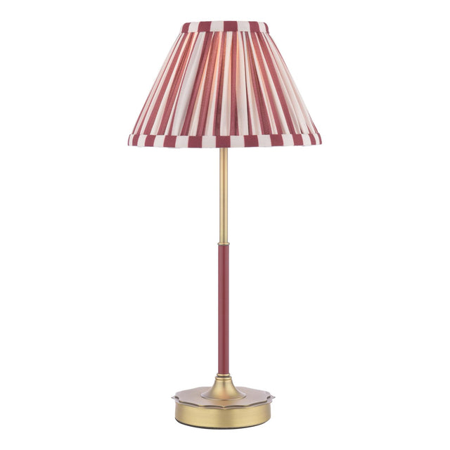 Laura Ashley Denwick Table Lamp Matt Antique Brass and Satin Red With Shade