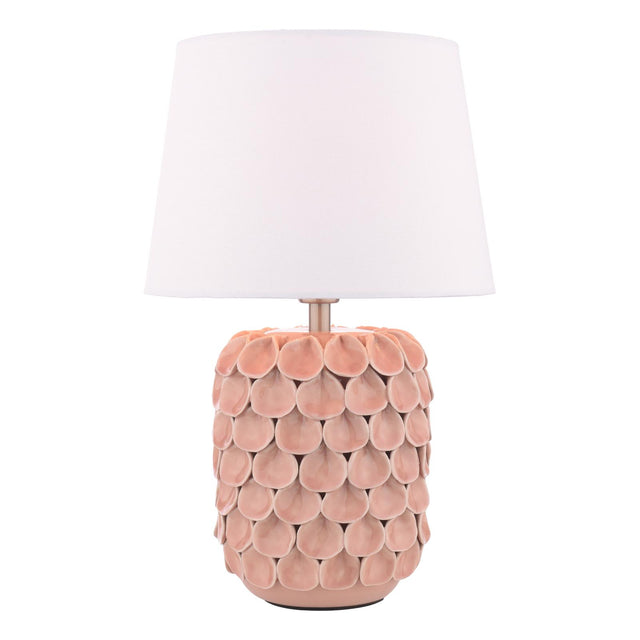 Laura Ashley Marwick Table Lamp Pink Ceramic and Brushed Silver With Shade