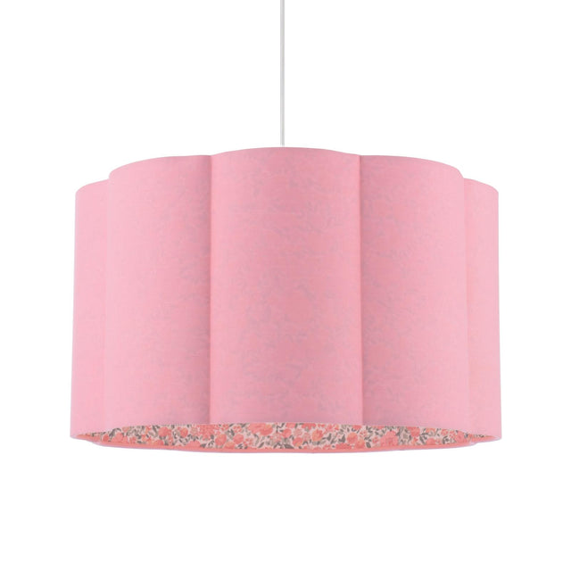 Laura Ashley Loveston Pink Cotton Scalloped Shade 38cm