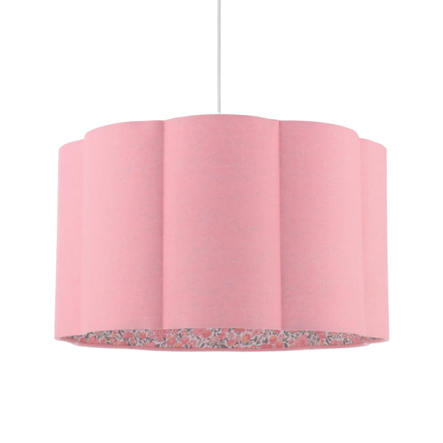 Laura Ashley Loveston Pink Cotton Scalloped Shade 38cm