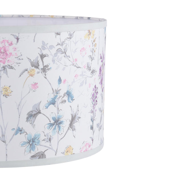 Laura Ashley Wild Meadow Multi Blue Cotton Drum Shade 38cm