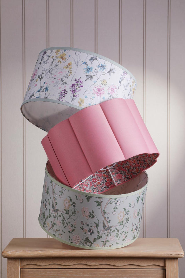 Laura Ashley Wild Meadow Multi Blue Cotton Drum Shade 38cm