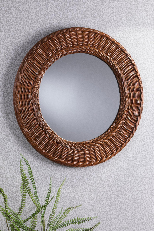 Laura Ashley Cait Mirror Natural Walnut 60cm