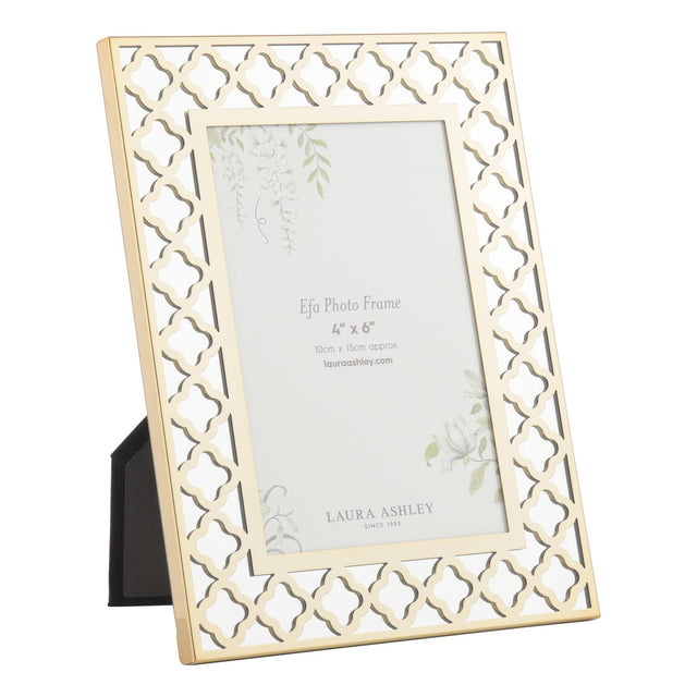 Laura Ashley Efa Photo Frame Polished Gold and Mirror 4" x 6"