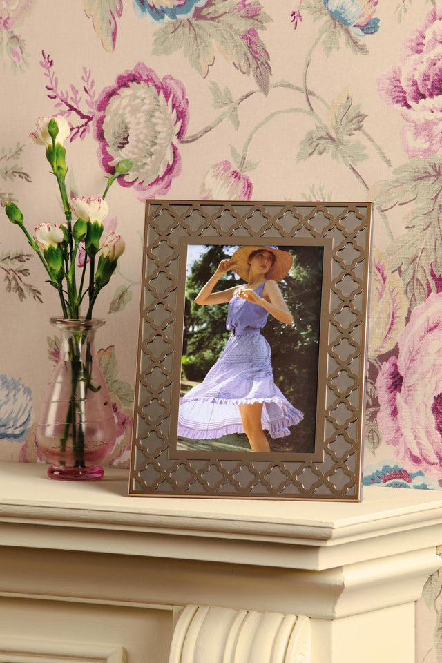 Laura Ashley Efa Photo Frame Polished Gold and Mirror 4" x 6"