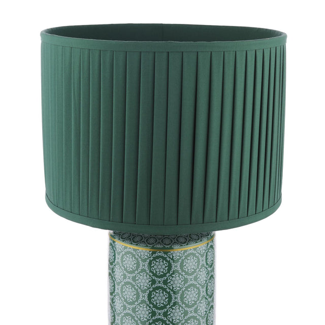 Laura Ashley Knipton Table Lamp Green Ceramic and Antique Brass With Shade