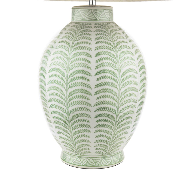 Laura Ashley Stannard Table Lamp Green Ceramic and Polished Chrome With Shade