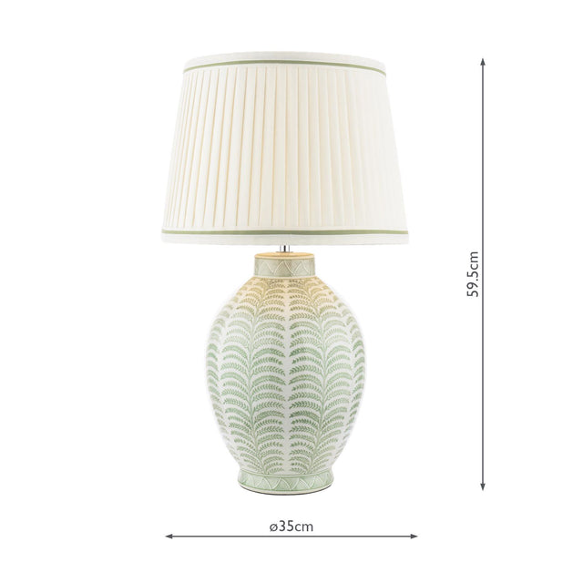Laura Ashley Stannard Table Lamp Green Ceramic and Polished Chrome With Shade