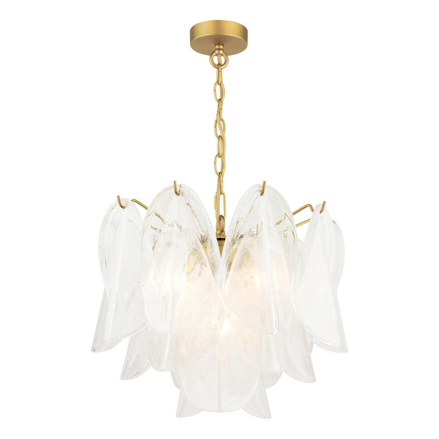 Laura Ashley Stannington 4 Light Pendant Matt Antique Brass and White Glass