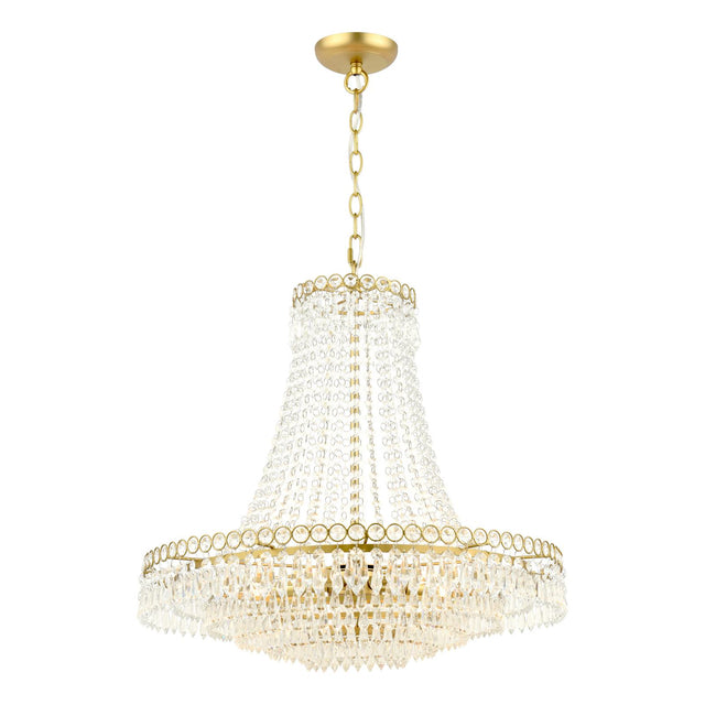 Laura Ashley Enid 5 Light Grande Chandelier Glass and Matt Antique Brass