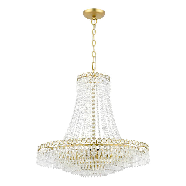Laura Ashley Enid 5 Light Grande Chandelier Glass and Matt Antique Brass