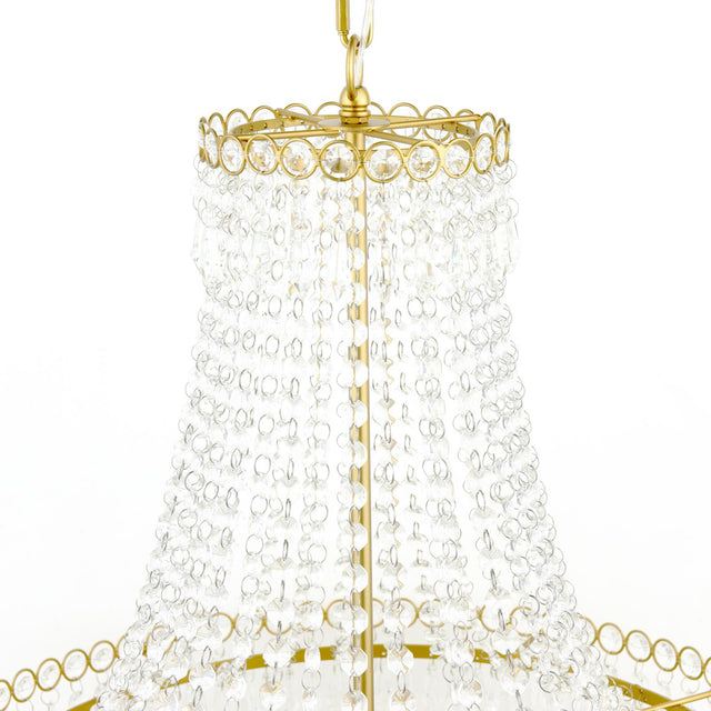 Laura Ashley Enid 5 Light Grande Chandelier Glass and Matt Antique Brass