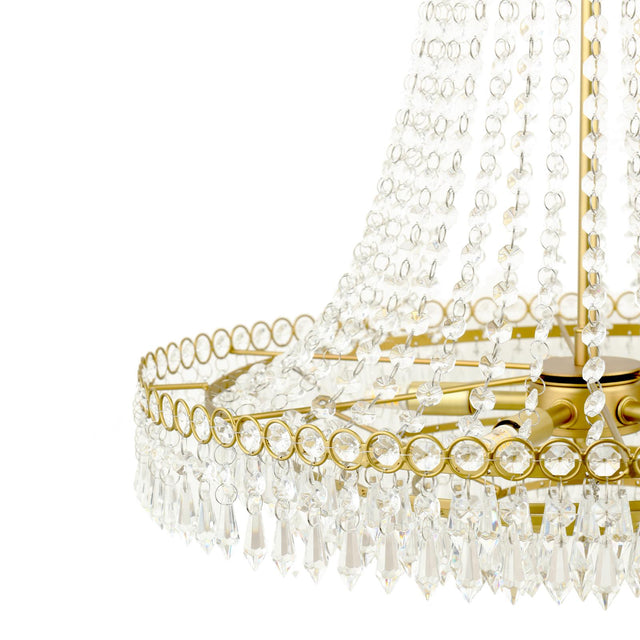 Laura Ashley Enid 5 Light Grande Chandelier Glass and Matt Antique Brass