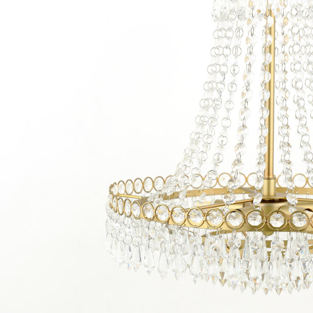 Laura Ashley Enid 5 Light Chandelier Faceted Glass and Matt Antique Brass