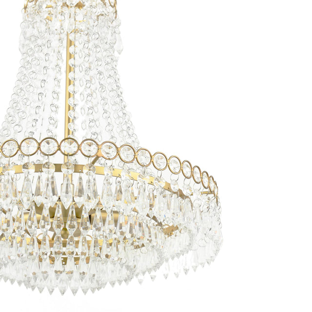 Laura Ashley Enid 5 Light Chandelier Faceted Glass and Matt Antique Brass