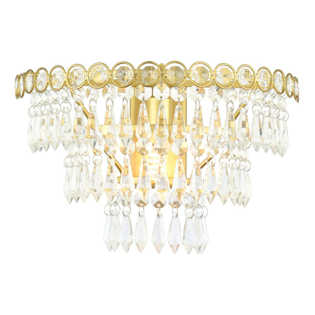 Laura Ashley Enid Wall Light Faceted Glass and Matt Antique Brass