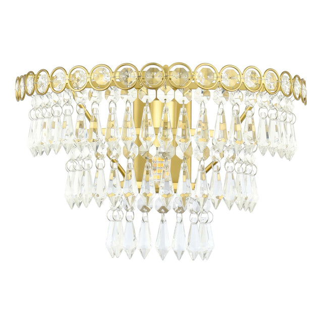 Laura Ashley Enid Wall Light Faceted Glass and Matt Antique Brass