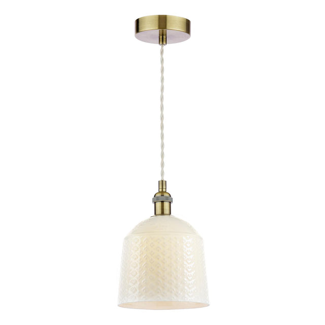 Laura Ashley Porcelain Pendant Cream and Antique Brass
