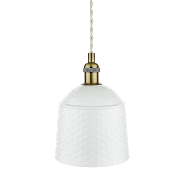 Laura Ashley Porcelain Pendant Cream and Antique Brass