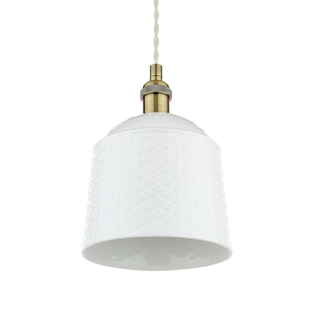 Laura Ashley Porcelain Pendant Cream and Antique Brass
