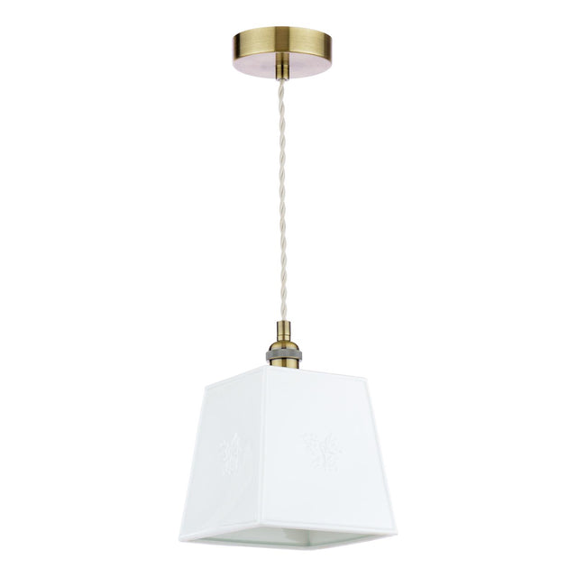 Laura Ashley Porcelain Pendant Cream and Antique Brass