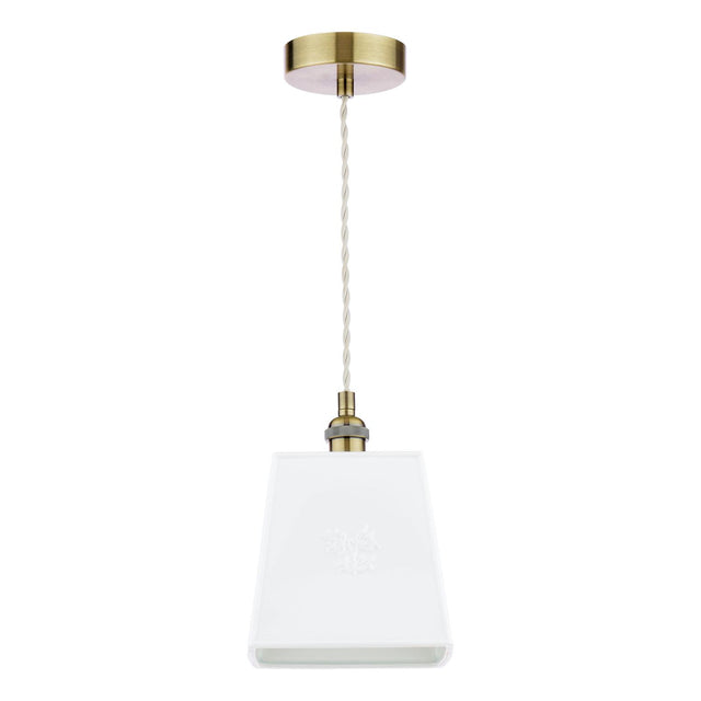 Laura Ashley Porcelain Pendant Cream and Antique Brass