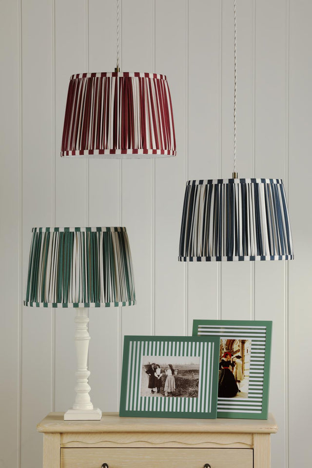 Laura Ashley Denwick Blue Cotton Tapered Drum Shade 30cm/12 inch