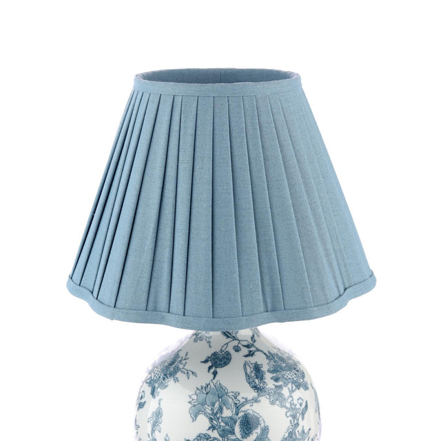 Laura Ashley Maltby Table Lamp Blue Ceramic and Antique Brass With Shade