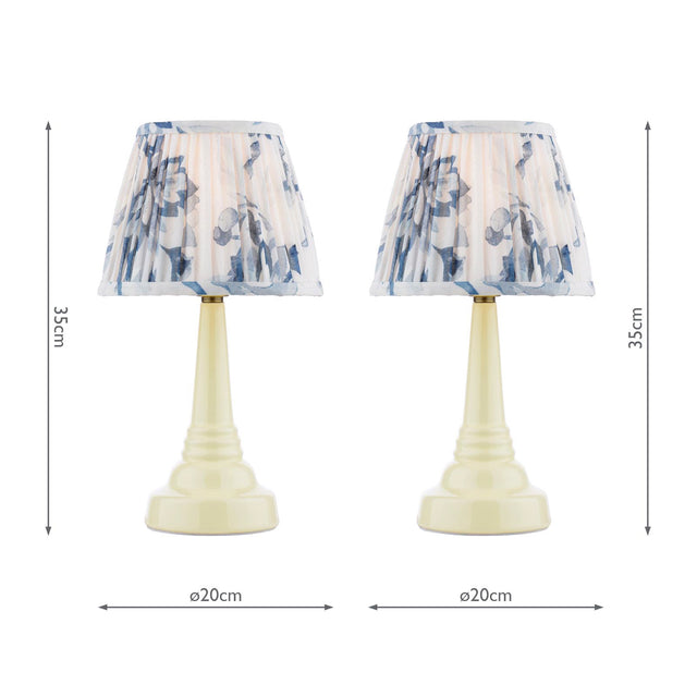 Laura Ashley Adwick Twin Pack Table Lamp Cream Ceramic With Shade