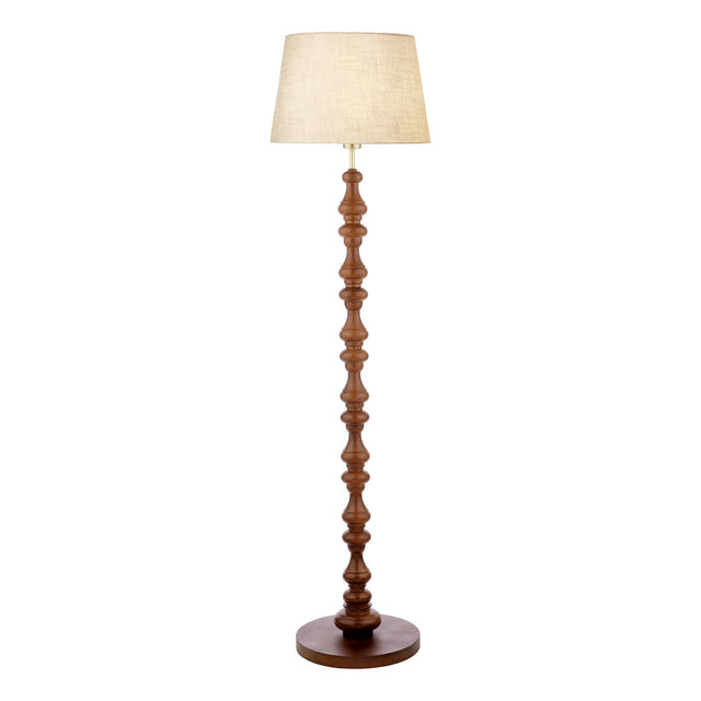 Laura Ashley Millbrook Floor Lamp Dark Wood and Industrial Brass Base Only