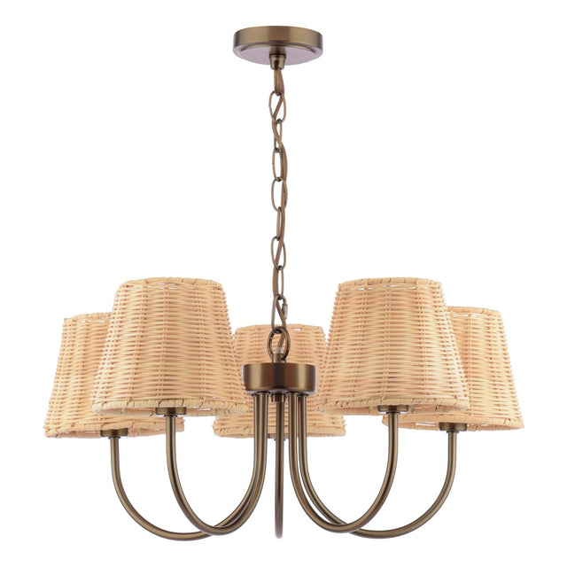 Laura Ashley Hasfield 5 Light Pendant Satin Bronze With Shade