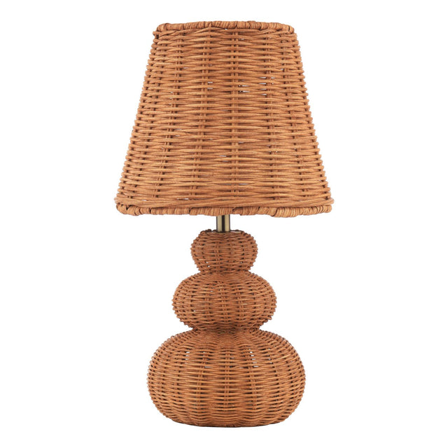 Laura Ashley Hasfield Rechargeable Table Lamp Natural Rattan With Shade LED