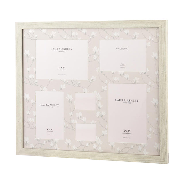 Laura Ashley Magnolia Photo Frame Matt White and Grey