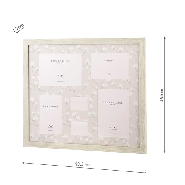 Laura Ashley Magnolia Photo Frame Matt White and Grey