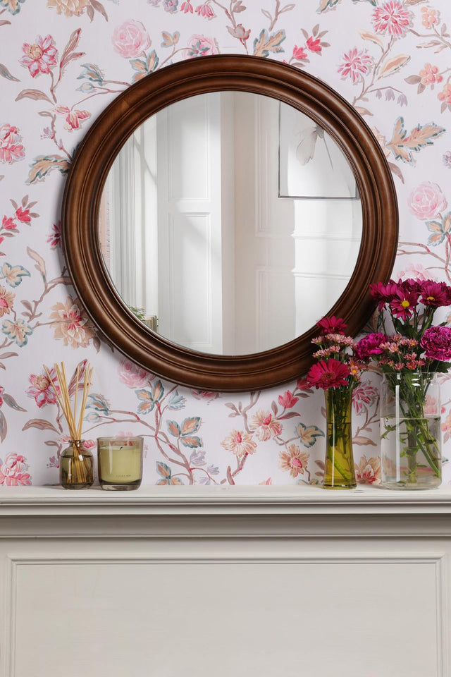 Laura Ashley Tate Mirror Dark Wood 60cm