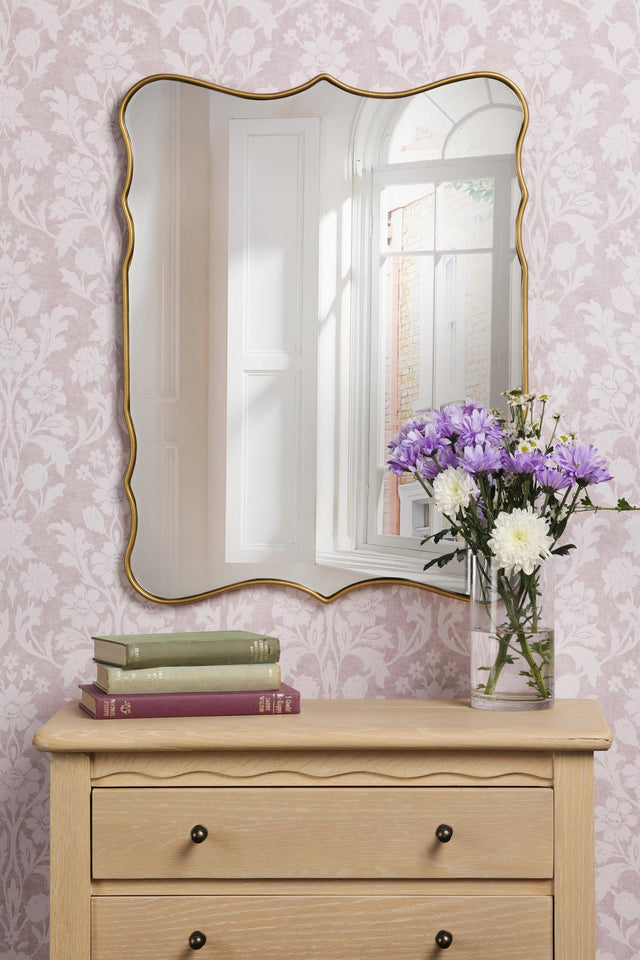 Laura Ashley Medora Mirror Matt Gold 64.5 X 49.5cm