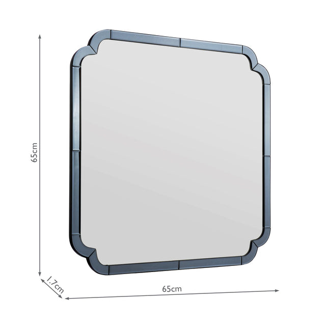 Laura Ashley Martham Mirror Smoked Blue 65 X 65cm